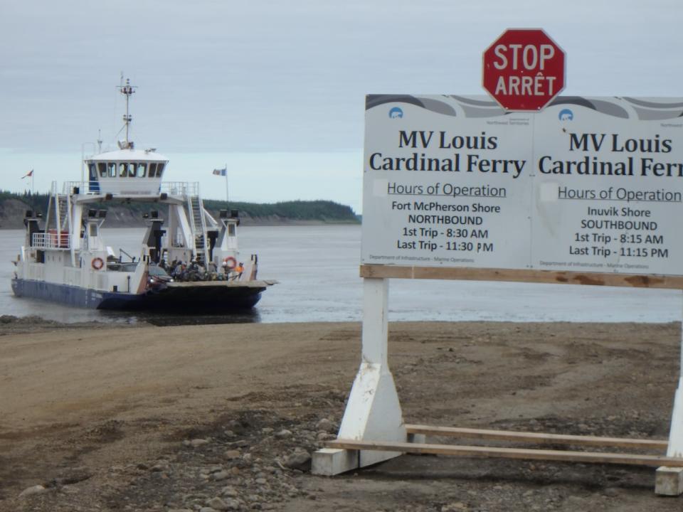 The MV Louis Cardinal Ferry in Tsiigehtchic in 2018.