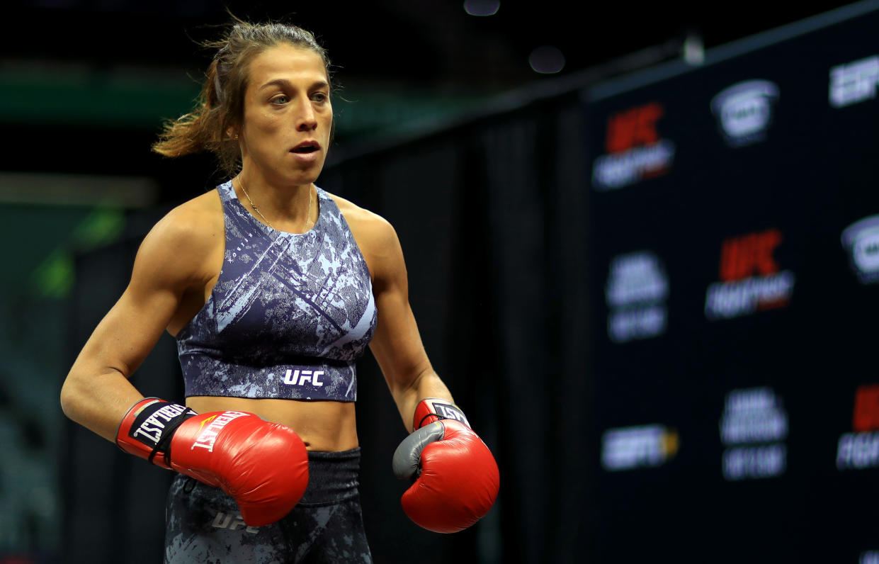 TAMPA, FLORIDA - OCTOBER 09: Joanna Jedrzejczyk works out ahead of a fight against Michelle Waterson  on October 12th at Yuengling Center on October 09, 2019 in Tampa, Florida. (Photo by Mike Ehrmann/Zuffa LLC/Zuffa LLC)