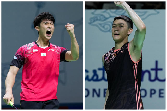 Singapore shuttler Loh Kean Yew (left) and Malaysia shuttler Lee Zii Jia. (PHOTOS: Getty Images)