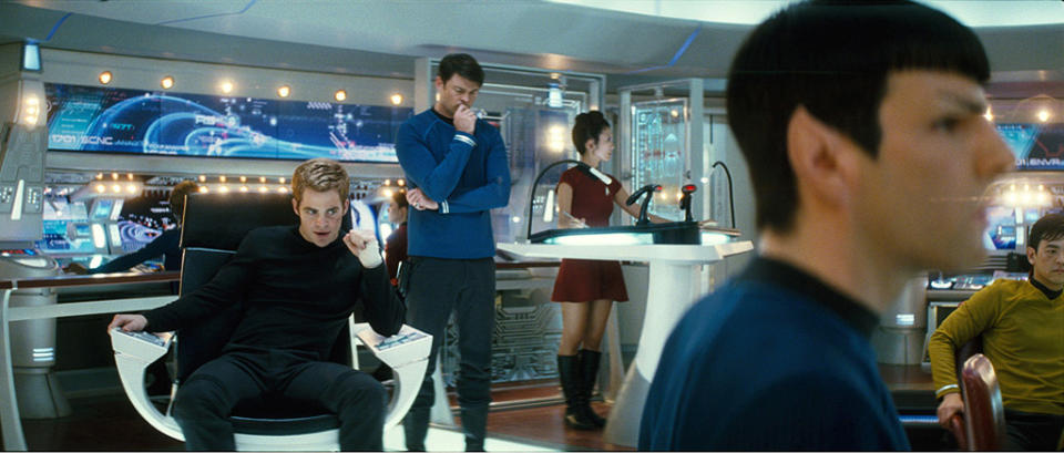 Star Trek Production Photos 2009 Paramount Pictures Chris Pine John Cho Karl Urban Zachary Quinto