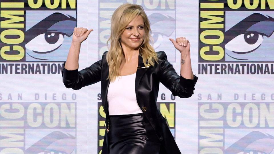 SAN DIEGO, CALIFORNIA - JULY 21: Sarah Michelle Gellar speaks onstage at the "Teen Wolf: The Movie" panel during 2022 Comic-Con International: San Diego at San Diego Convention Center on July 21, 2022 in San Diego, California. (Photo by Kevin Winter/Getty Images)