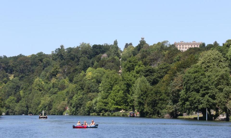 Cliveden National Trust property viewed from the Thames.