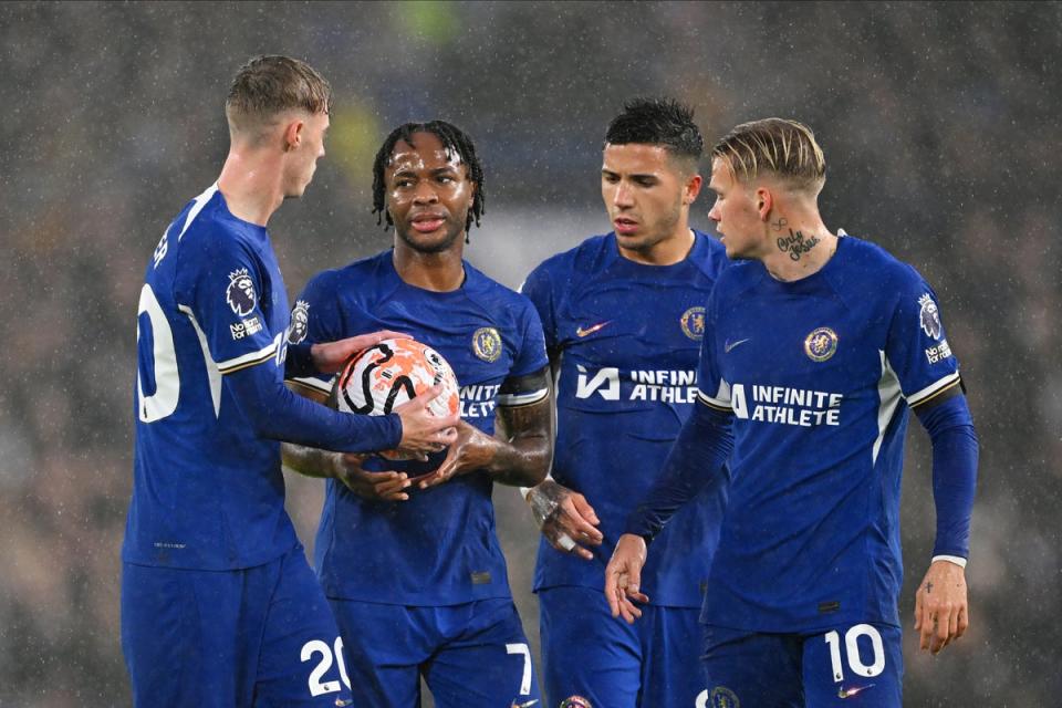 Raheem Sterling and Cole Palmer appeared to argue over who would take a Chelsea penalty during the FA Cup win over Leicester  (Getty Images)