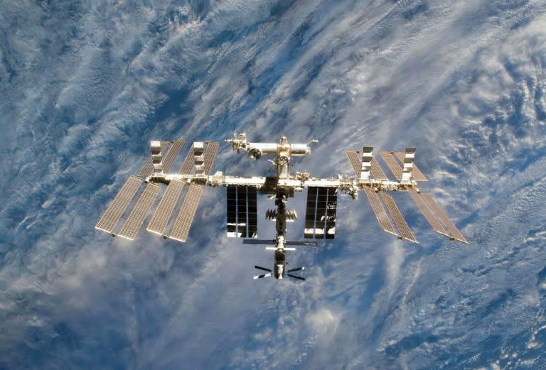 This March 7, 2011 NASA handout image shows a close-up view of the International Space Station (-)