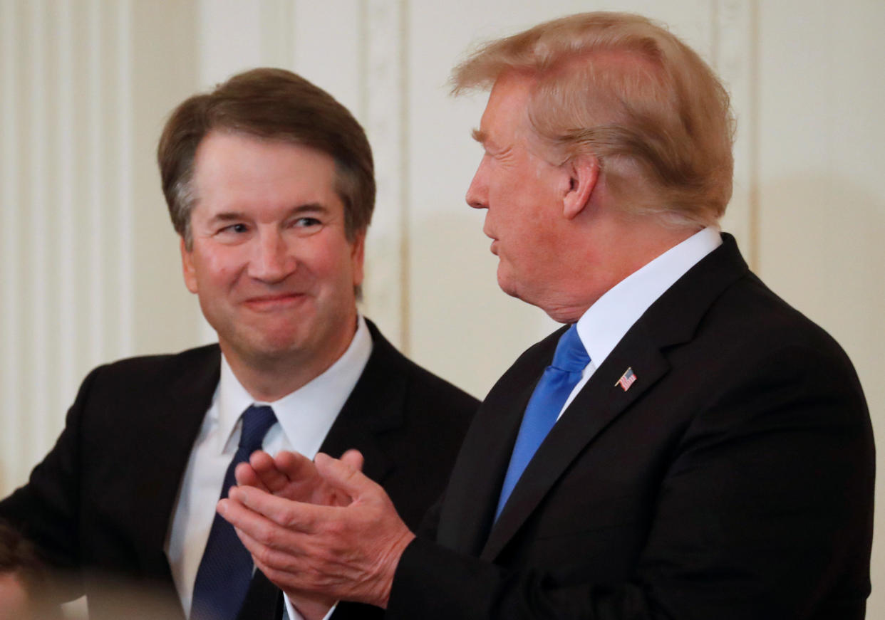 President Donald Trump says he feels "terribly" that his Supreme Court nominee Brett Kavanuagh, who faces an allegation of sexual assault, is "going through this." (Photo: Jim Bourg/Reuters)