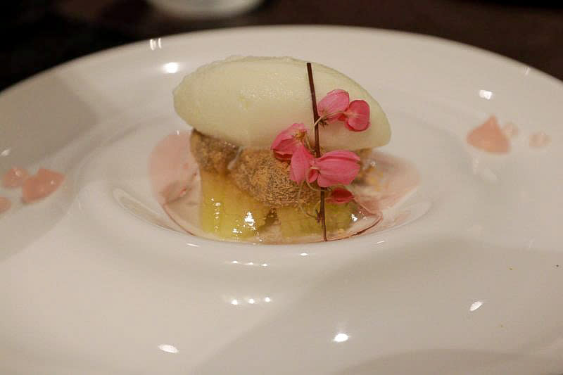 lychee sorbet dessert