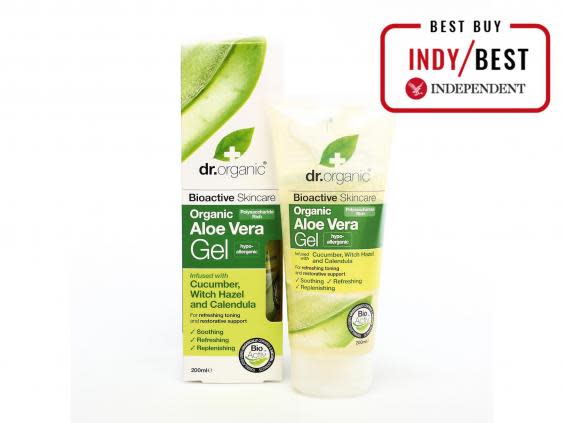 Aloe vera gels are surprisingly inexpensive, cooling, refreshing and redness-reducing (The Independent)