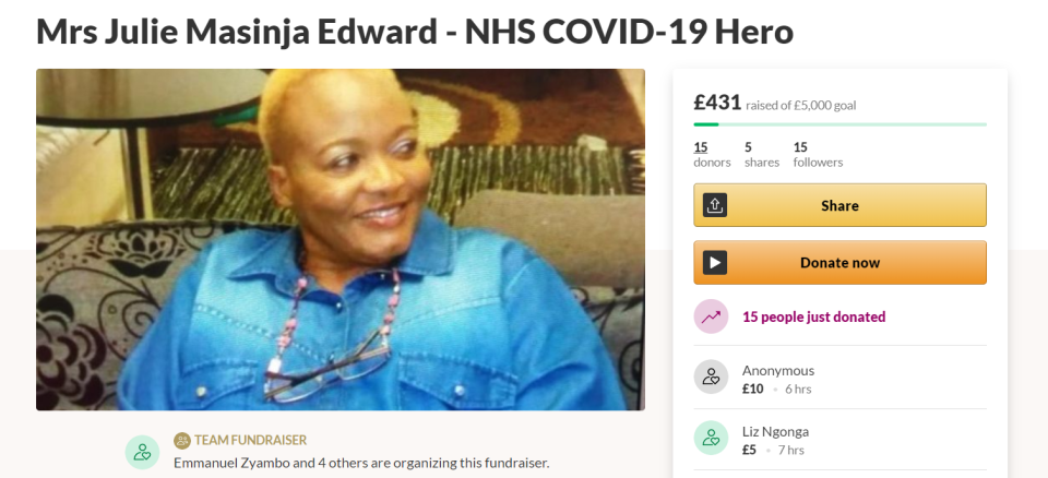 Julie Edward was a nurse in Berkshire (Screen grab/Go Fund Me)