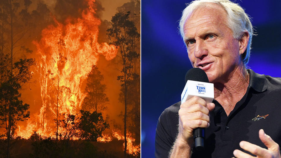 Pictured here, Greg Norman says the bushfire crisis cuts to his core.