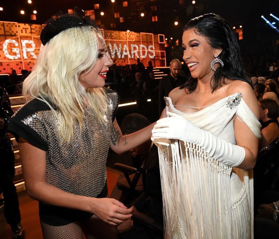 Lady Gaga (left) and Cardi B