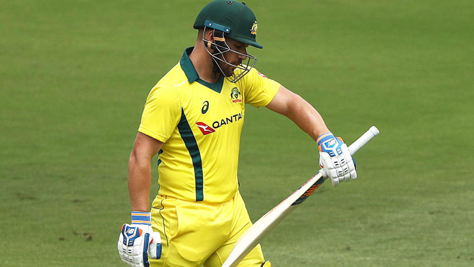 Aaron Finch is in a horrible slump. (Photo by Robert Cianflone/Getty Images)