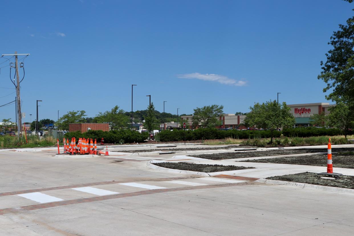 The intersection of 5th Street and 20th Avenue, set to reopen on June 27 as the initial phases of the 5th Street Improvement project completes, is seen on Wednesday, June 26, 2024 in Coralville, Iowa.