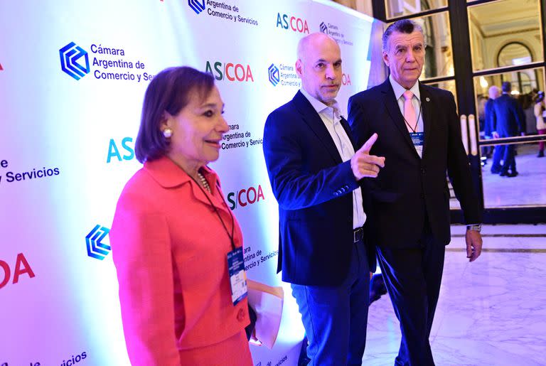 Susan Segal, Horacio Rodríguez Larreta y Mario Grinman en el Council of the Americas