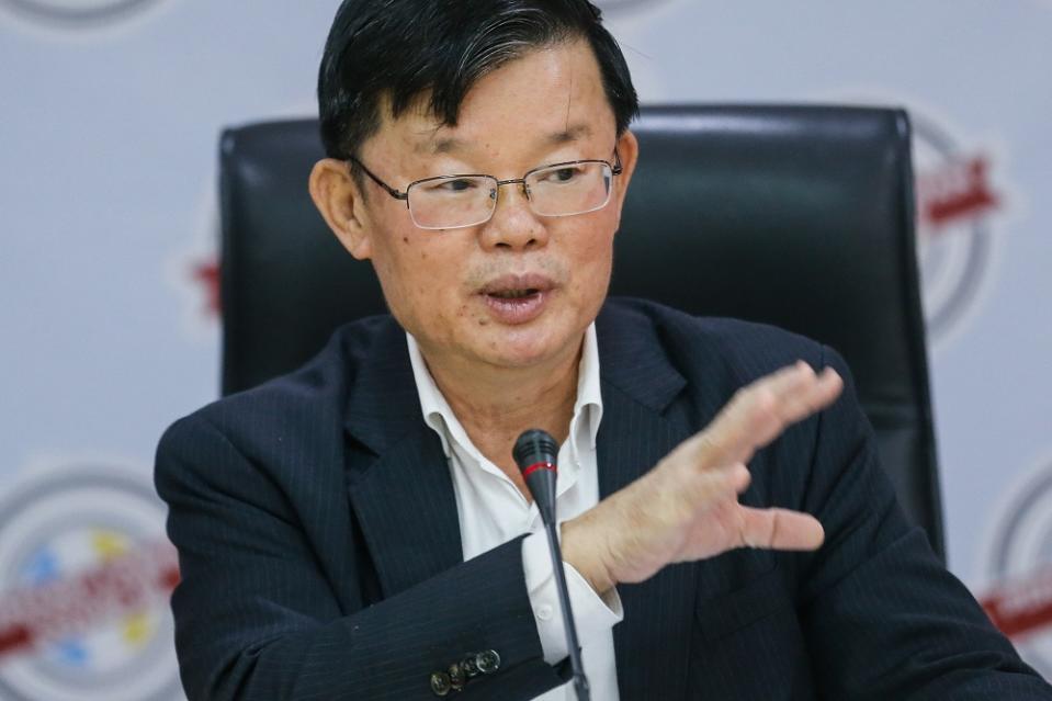 Penang Chief Minister Chow Kon Yeow speaks during a press conference at Komtar in George Town August 14, 2020. — Picture by Sayuti Zainudin