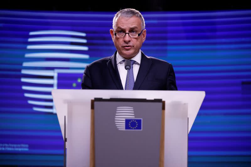 News conference on energy, in Brussels