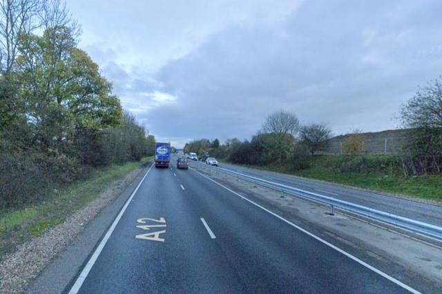 A12 closed after burst water main