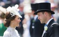 <p>Kate and Will share a laugh (perhaps admiring one another's hats) at Royal Ascot.<br></p>