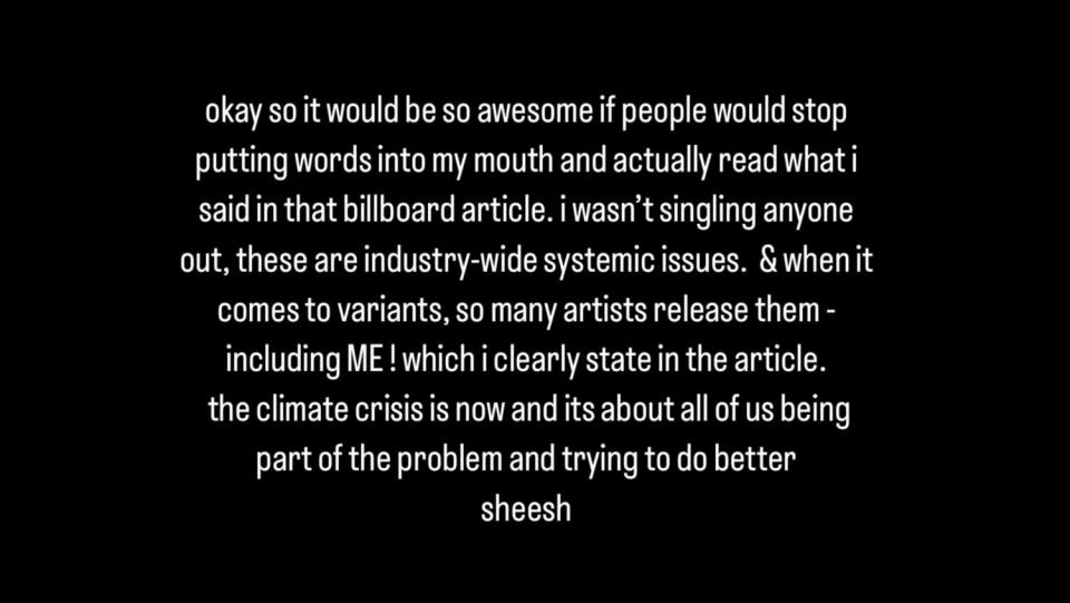 Billie Eilish statement