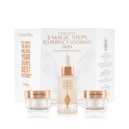 <p><strong>Charlotte Tilbury</strong></p><p>us.charlottetilbury.com</p><p><a href="https://go.redirectingat.com?id=74968X1596630&url=https%3A%2F%2Fwww.charlottetilbury.com%2Fus%2Fproduct%2F3-steps-perfect-looking-skin&sref=https%3A%2F%2Fwww.harpersbazaar.com%2Fbeauty%2Fg37858501%2Fblack-friday-cyber-monday-beauty-deals-2021%2F" rel="nofollow noopener" target="_blank" data-ylk="slk:SHOP NOW AT CHARLOTTE TILBURY" class="link rapid-noclick-resp">SHOP NOW AT CHARLOTTE TILBURY</a></p><p>Charlotte Tilbury customers can enjoy up to <a href="https://go.redirectingat.com?id=74968X1596630&url=https%3A%2F%2Fwww.charlottetilbury.com%2Fus%2Fproducts%2Fblack-friday-beauty-deals&sref=https%3A%2F%2Fwww.harpersbazaar.com%2Fbeauty%2Fg37858501%2Fblack-friday-cyber-monday-beauty-deals-2021%2F" rel="nofollow noopener" target="_blank" data-ylk="slk:30 percent off" class="link rapid-noclick-resp">30 percent off</a> on select kits from the brand this week (we're eyeing lots of <a href="https://go.redirectingat.com?id=74968X1596630&url=https%3A%2F%2Fwww.charlottetilbury.com%2Fus%2Fproduct%2Fcharlottes-iconic-matte-lip-kit&sref=https%3A%2F%2Fwww.harpersbazaar.com%2Fbeauty%2Fg37858501%2Fblack-friday-cyber-monday-beauty-deals-2021%2F" rel="nofollow noopener" target="_blank" data-ylk="slk:Pillow Talk" class="link rapid-noclick-resp">Pillow Talk</a> staples) during Cyber Week, which includes rare discounts on their celebrity-loved Magic Cream.</p><p><strong>Featured item: </strong><em>Charlotte Tilbury Charlotte's Three Magic Steps to Perfect-Looking Skin Bundle</em></p>