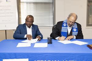 Recently, Mr. Chaka Fattah, Sr. (right), CEO & Founder, Fattah Neuroscience Global Advisors and Professor Amadi O. Ihunwo (left), founder, Brain Wellness Initiative, together signed a five-year agreement that establishes a framework for FNGA to provide consulting services that will empower the BWI to fulfill its mission of elevating neuroscience research and brain health. The signing took place at the headquarters of the African American Chamber of Commerce of PA, NJ & DE’s headquarters.