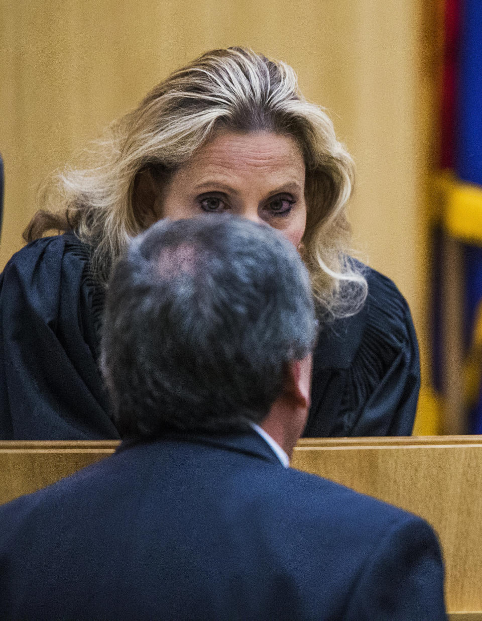 Judge Sherry Stephens and Juan Martinez during the third day of the penalty retrial on October 23, 2014.