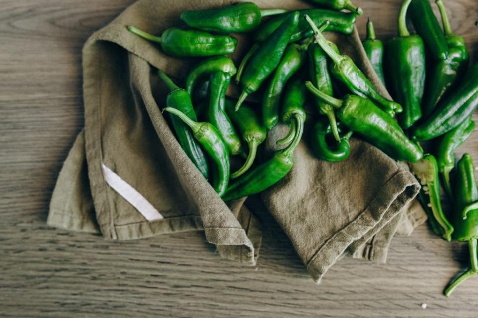 Jalapenos sitting on a towel