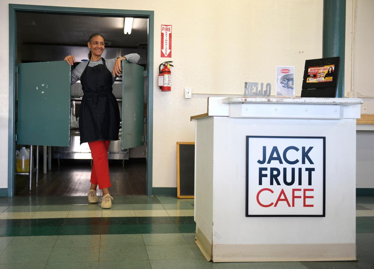 Angela Means prepares to open vegan restaurant, Jack Fruit Cafe, as seen Tuesday, Dec. 5, 2023, in Tahoka.