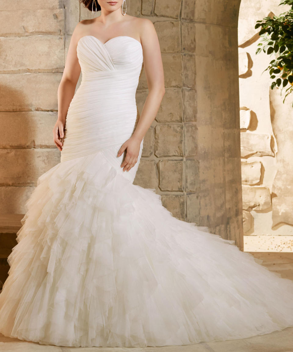 Morilee Asymmetrically Draped and Ruffled Wedding Dress