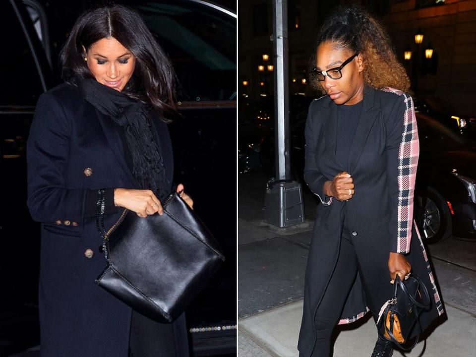 Meghan Markle and Serena Williams in New York City in February | Gotham/GC Images; Felipe Ramales / Splash