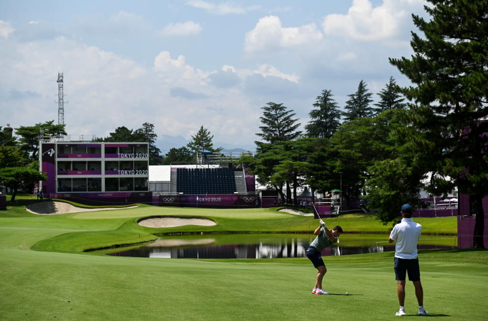 Rory McIlroy prepares for the Olympics at Kasumigaseki. (Photo By Ramsey Cardy/Sportsfile via Getty Images)