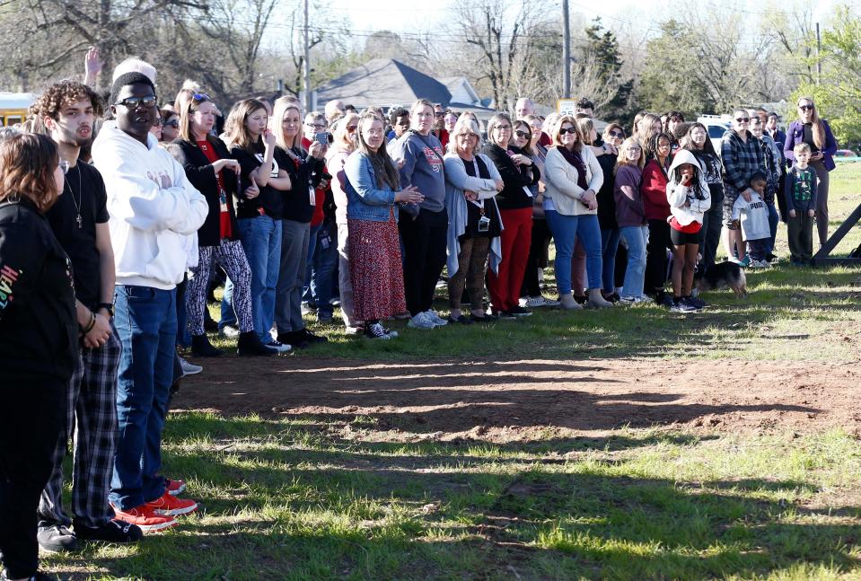 Neighbors and alumni were among the many people in attendance during the ground breaking ceremony of the new Reed Academy of Fine and Performing Arts.