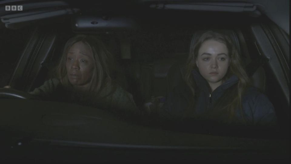 two women in a car