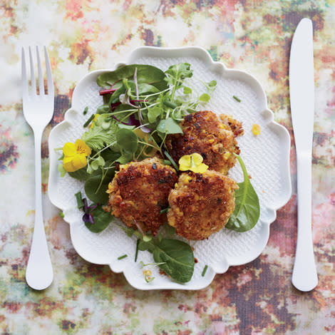 Crabless Cakes with Hearts of Palm & Corn