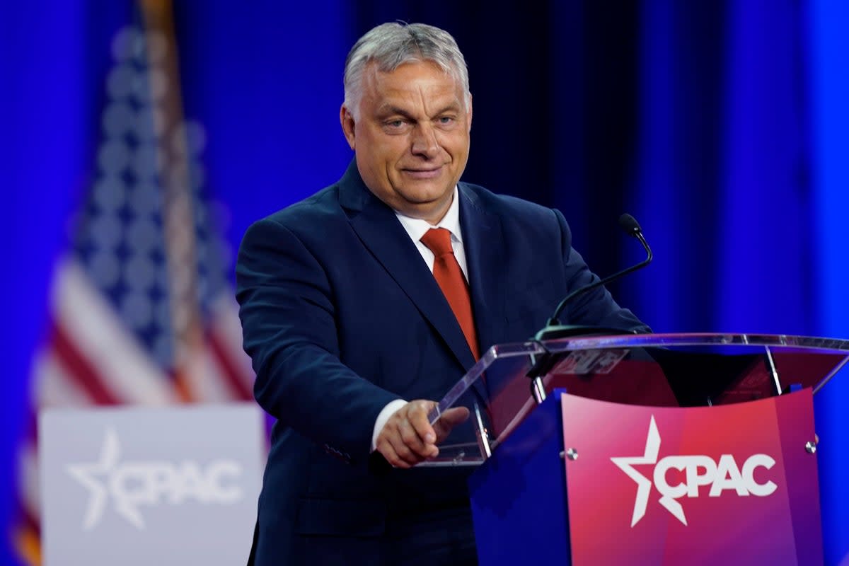 Hungarian Prime Minister Viktor Orban speaks at the Conservative Political Action Conference (CPAC) in Dallas, Thursday, Aug. 4, 2022. (AP)