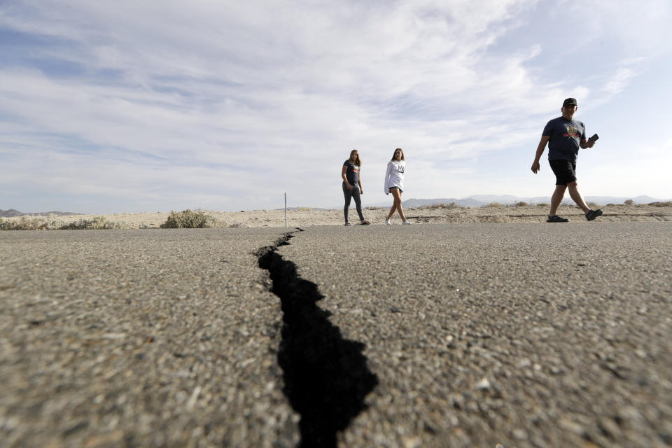 The quakes were centered around the small town of Ridgecrest, about 150 miles from Los Angeles. There were no major injuries or deaths. (Photo: ASSOCIATED PRESS)