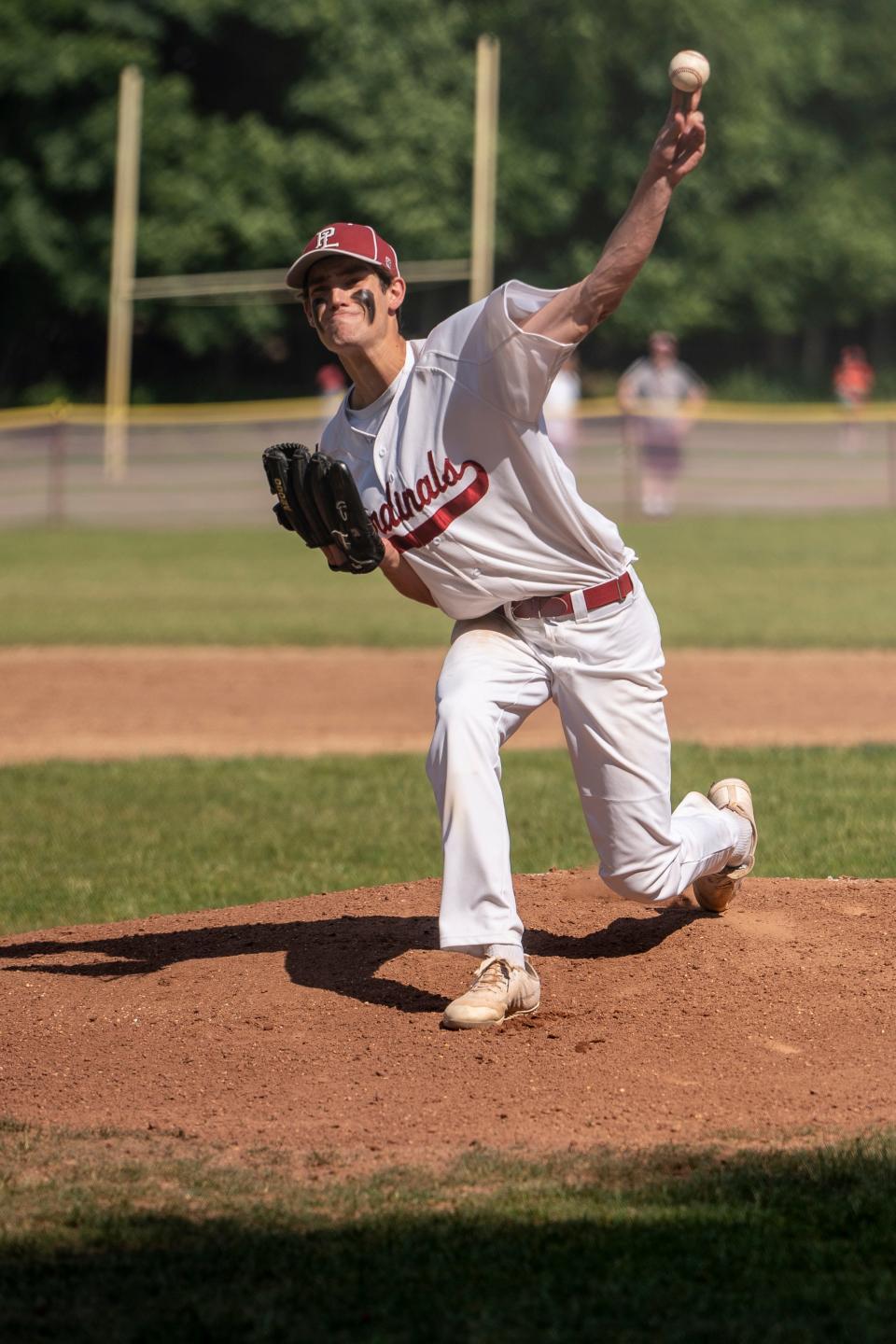 PL #10 Tyler Benway pitches he ball. Pompton Lakes hosts Pequannock in the NJSIAA North 1, Group 1 baseball tournament on Friday, June 2, 2023. 