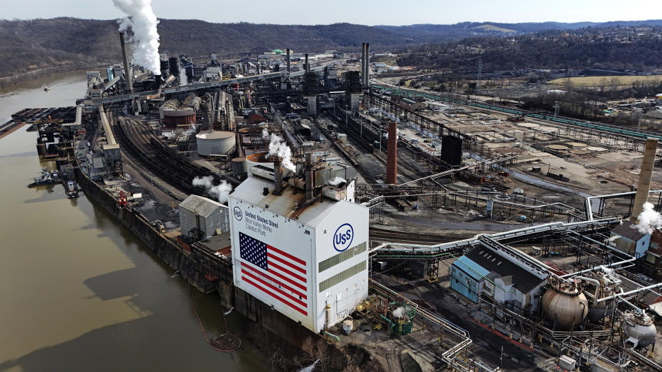 FILE - The United States Steel Mon Valley Works Clairton Plant in Clairton, Pa., is shown on Feb. 26, 2024. President Biden and Donald Trump agree on essentially nothing, from taxes and climate change to immigration and regulation. Yet on trade policy, the two presumptive presidential nominees have embraced surprisingly similar approaches. (AP Photo/Gene J. Puskar, File)