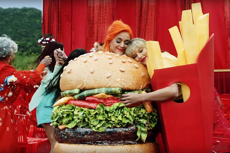 Taylor Swift and Katy Perry hug it out in You Need To Calm Down video