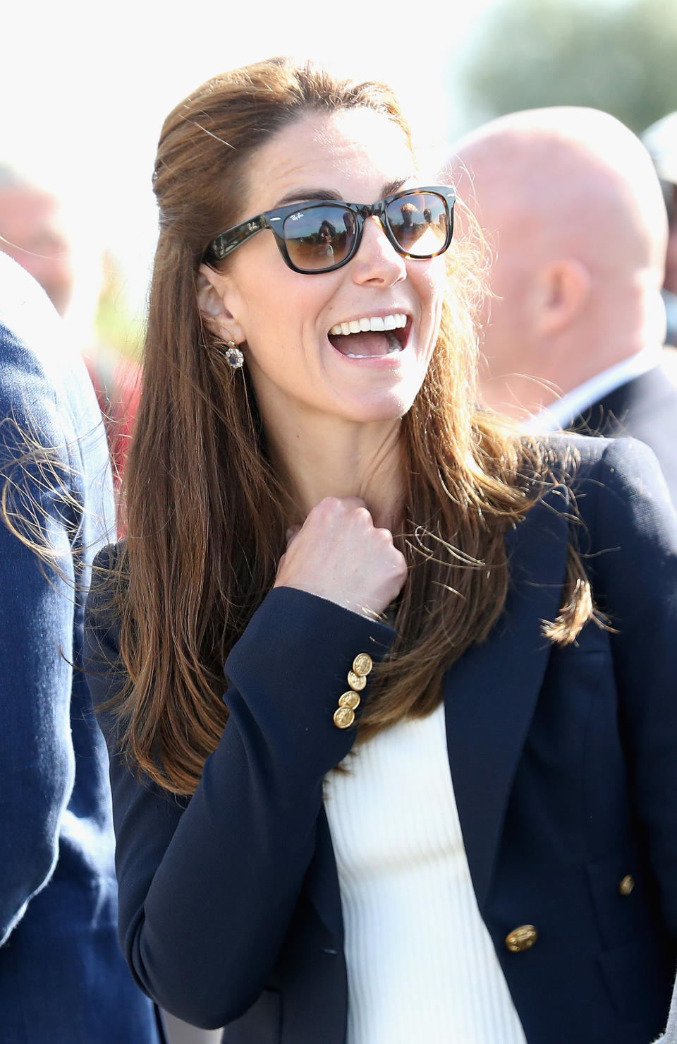 The Duchess of Cambridge on the island of St Martin's during their visit to the Isles of Scilly on Sept. 2, 2016.