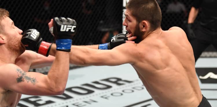 Khabib Nurmagomedov cracks Justin Gaethje in UFC 254 Performance of the Night