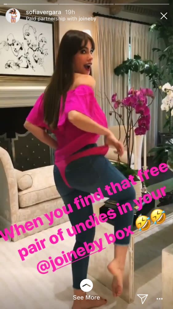 Sofia Vergara Wears Hot Pink Thong Over Jeans to Promote Underwear  Subscription Service