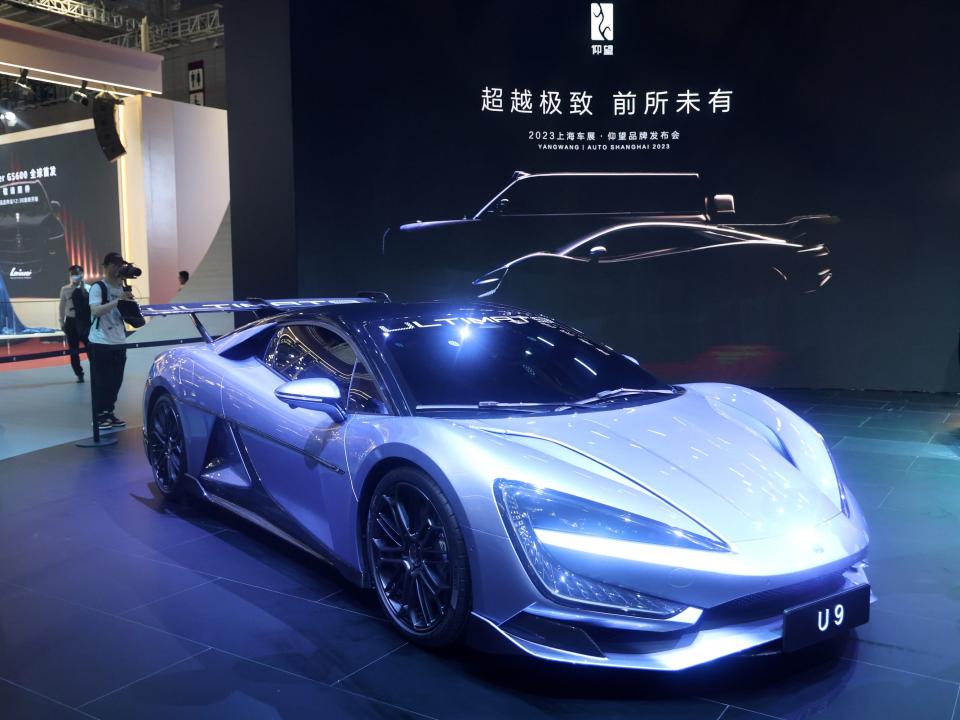 The BYD Yangwang U9 supercar on display at Auto Shanghai.