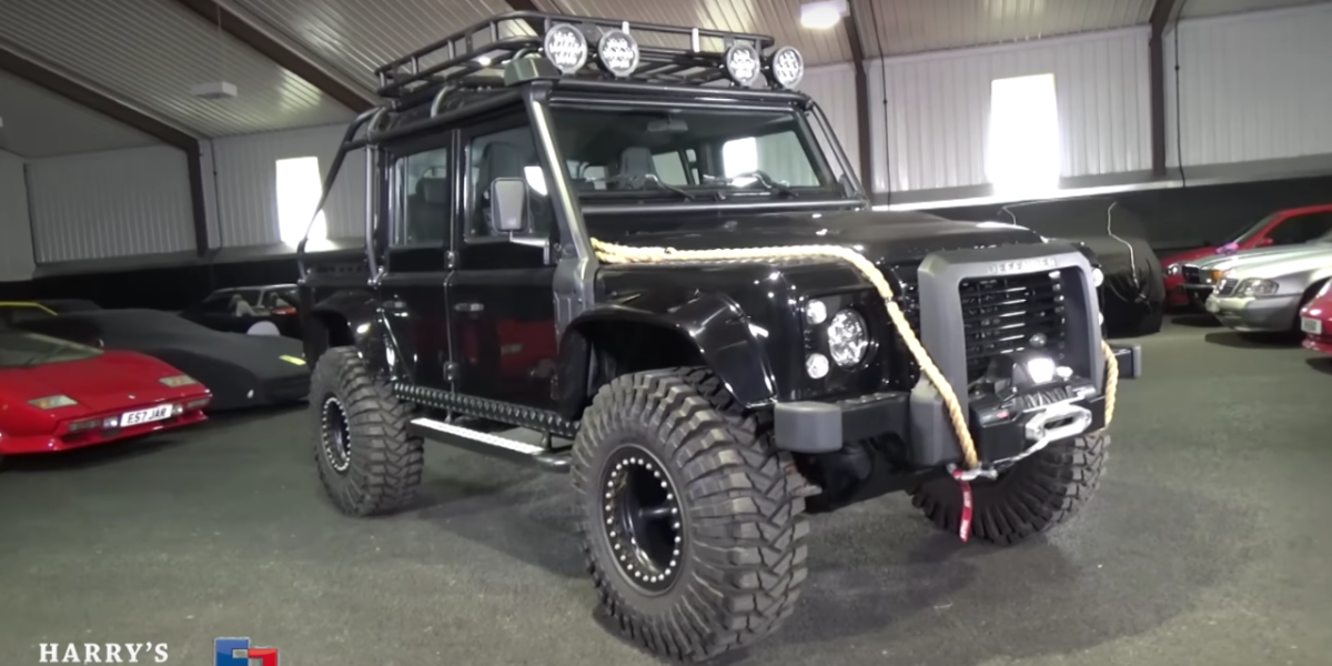 This armoured Land Rover Defender belongs in a Bond film