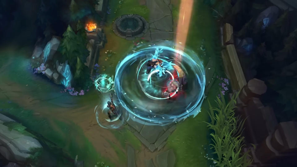 Udyr is showing off the powers of the cryophoenix Anivia. (Photo: Riot Games)