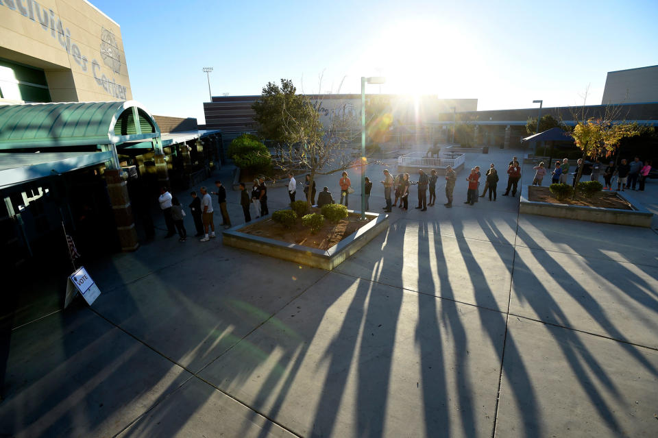 People line up in Las Vegas, Nev.