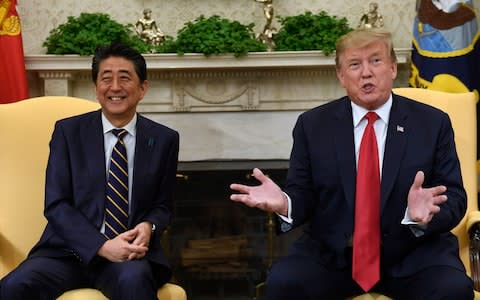 Trump has developed a close relationship with Japanese prime minister Shinzo Abe - Credit: &nbsp;Susan Walsh/AP