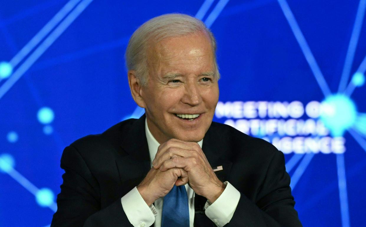 US President Joe Biden discusses his Administration's commitment to seizing the opportunities and managing the risks of Artificial Intelligence, in San Francisco, California, June 20, 2023. (Photo by ANDREW CABALLERO-REYNOLDS / AFP) (Photo by ANDREW CABALLERO-REYNOLDS/AFP via Getty Images)