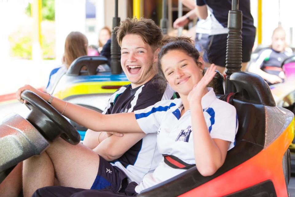 Students enjoyed a break from study on dodgem cars and bouncy castles (Rich Turner )