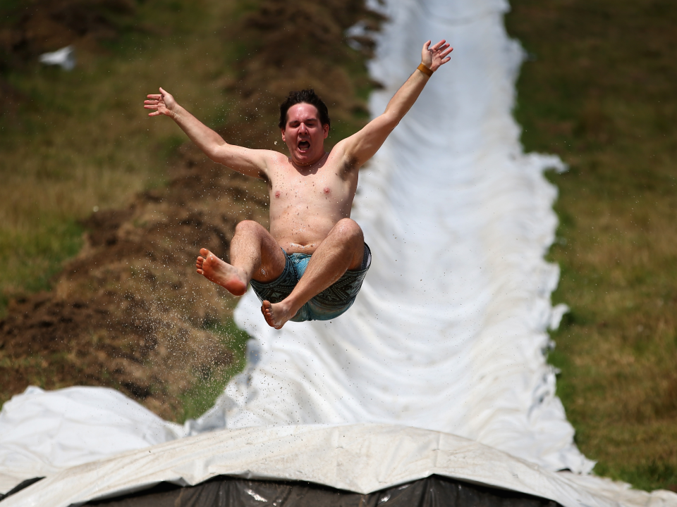 water slide jump