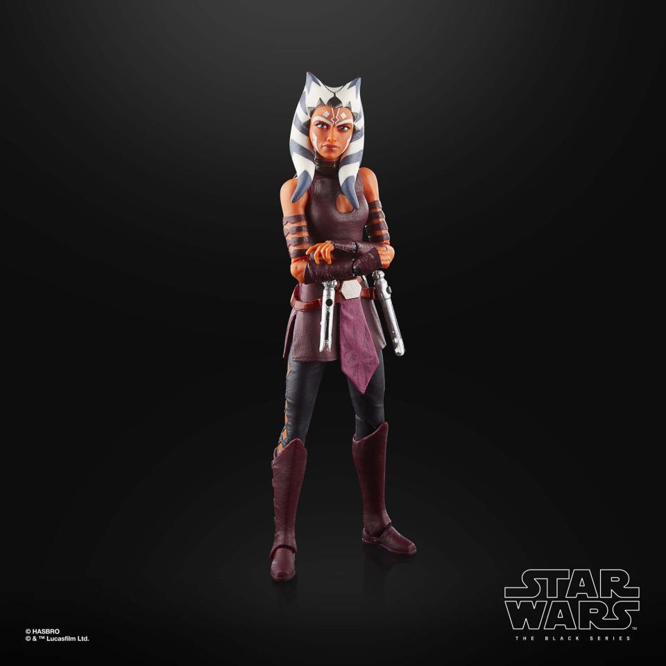 The Black Series Ahsoka Tano action figure posed against a black background